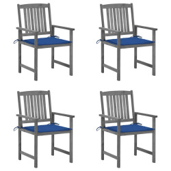 Cadeiras de jardim com almofadões 4 pcs acácia maciça cinza