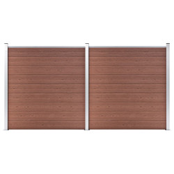 Painel de vedação para jardim 353x186 cm wpc castanho