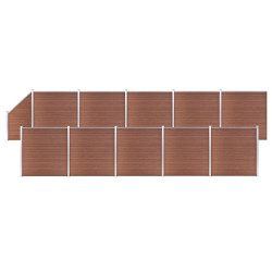 Painel vedação wpc 10 quadrados+1 inclinado 1830x186cm castanho