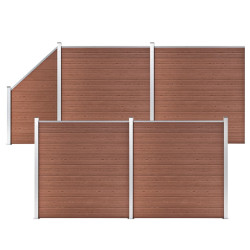 Painel vedação wpc 4 quadrados + 1 inclinado 792x186cm castanho