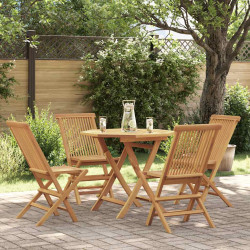 5 Pcs conjunto de jantar p/ jardim madeira de teca maciça