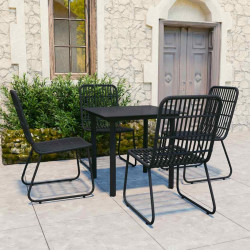 5 Pcs conjunto de jantar para exterior vime PE e vidro