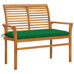 Banco de jardim c/ almofadão verde 112 cm teca maciça