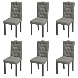 Cadeiras de jantar 6 pcs tecido cinzento