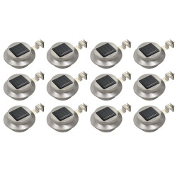 Candeeiro de exterior solar LED 12 pcs branco redondo 12 cm