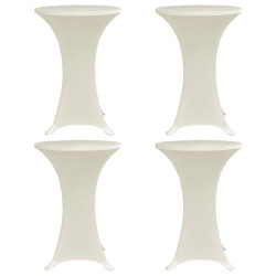 Capa para mesa de pé elástica ø70 cm 4 pcs cor creme