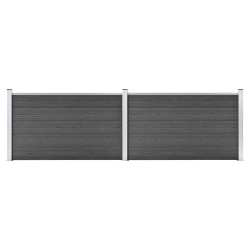 Conjunto de painéis de vedação wpc 353x105 cm preto