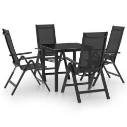 5 Pcs conjunto de jantar para jardim alumínio antracite