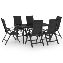 7 Pcs conjunto de jantar para jardim alumínio antracite