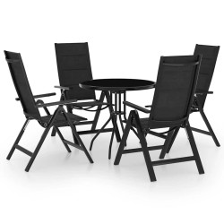 5 Pcs conjunto de bistrô preto e antracite