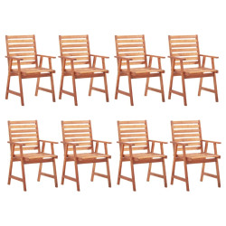 Cadeiras de jantar para jardim 8 pcs madeira de acácia maciça