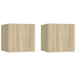Mesas de cabeceira 2 pcs derivados de madeira carvalho sonoma