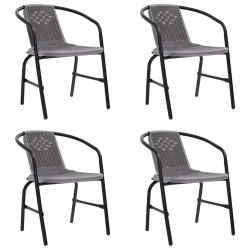 Cadeiras de jardim 4 pcs vime plástico e aço 110 kg