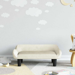 Sofá infantil 70x40x24 cm veludo cor creme