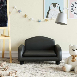 Sofá infantil 50x40x30 cm couro artificial preto
