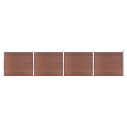 Conjunto painel de cerca 699x146 cm wpc castanho