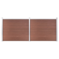Conjunto painel de cerca 353x146 cm wpc castanho