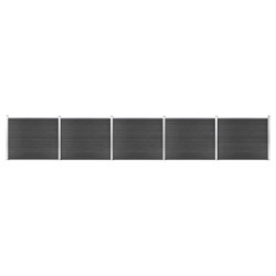 Conjunto painel de cerca 872x146 cm wpc cinzento