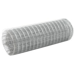 Cerca de arame p/ galinheiro 25x0,5 m aço galvanizado prateado