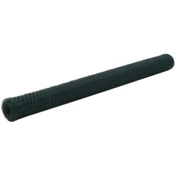 Cerca arame galinheiro 25x1,5 m aço c/ revestimento PVC verde