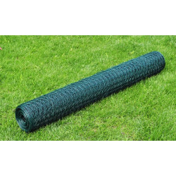 Cerca de arame galinheiro c/ revestimento em PVC 25x0,75m verde