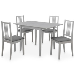 5 Pcs conjunto de jantar MDF cinzento