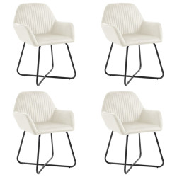 Cadeiras de jantar 4 pcs veludo cor creme