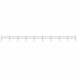 Cerca de jardim com arco superior em aço 1506x60 cm preta