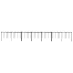 Cerca de jardim com arco superior em aço 1172x120 cm preta