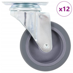 12 Pcs rodas giratórias 75 mm