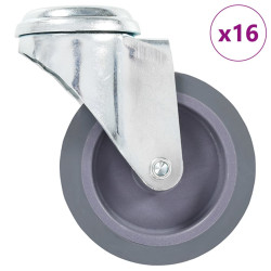 16 Pcs rodas giratórias com orifício para parafuso 75 mm