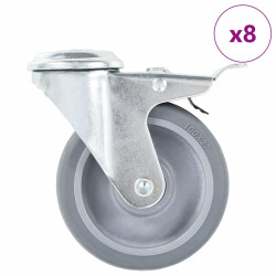 8 Pcs rodas giratórias com orifício para parafuso 100 mm