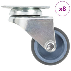 8 Pcs rodas giratórias duplas 50 mm