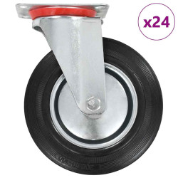 24 Pcs rodas giratórias 200 mm