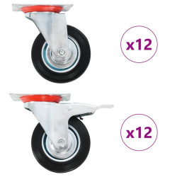 24 Pcs rodas giratórias 100 mm