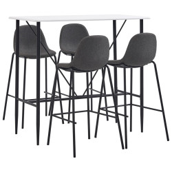 5 Pcs conjunto de bar tecido cinzento-escuro