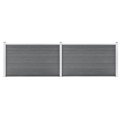 Painel de vedação para jardim 353x106 cm wpc cinzento