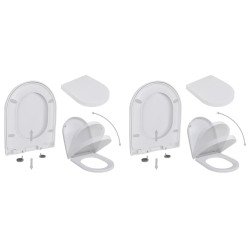 Assentos sanita com tampas de fecho suave 2 pcs plástico branco