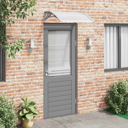 Cobertura de porta cinza e transparente 80x75 cm policarbonato