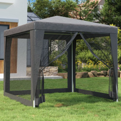 Tenda festas c/ 4 paredes laterais rede 2,5x2,5m pead antracite