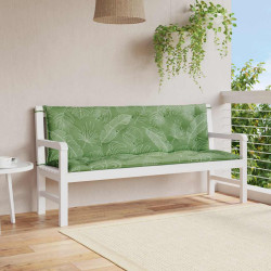 Almofadões banco jardim 2 pcs 150x50x7 cm tecido padrão folhas