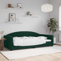 Sofá-cama 100x200 cm veludo verde-escuro