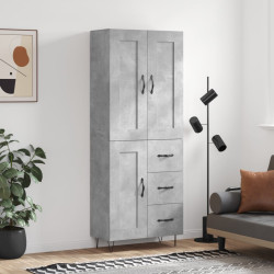 Armário alto 69,5x34x180 cm derivados de madeira cinza cimento
