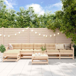 7 Pcs conjunto lounge de jardim pinho maciço