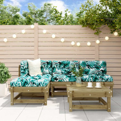 5 Pcs conjunto lounge de jardim madeira de pinho impregnada