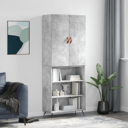 Armário alto 69,5x34x180 cm derivados de madeira cinza cimento