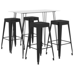 5 Pcs conjunto de bar branco e preto