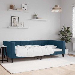 Sofá-cama 100x200 cm veludo azul