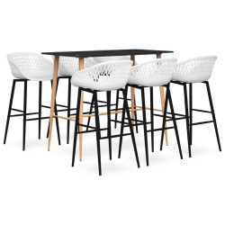 7 Pcs conjunto de bar preto e branco