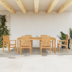 Conjunto de jantar para jardim 7 pcs madeira de teca maciça